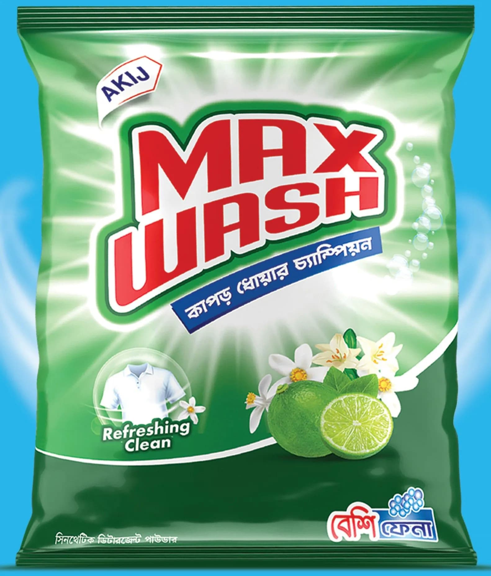 Akij Max Wash Detergent Powder- 1kg